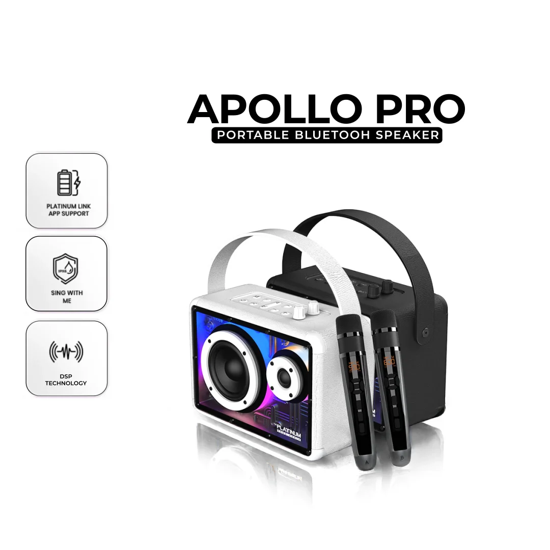 APOLLO PRO Portable BT Speaker with UHF Microphones and Echo effect - Image 2