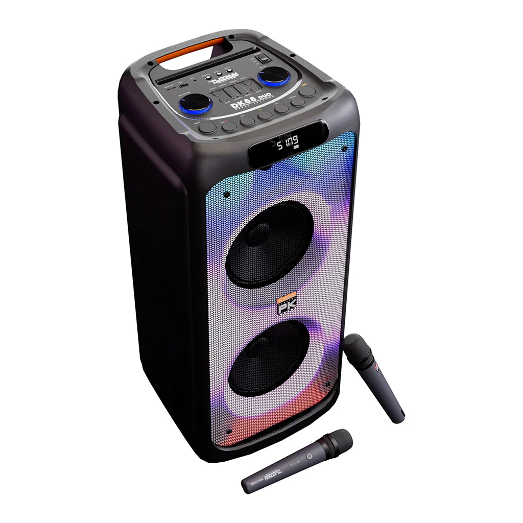 DK88 Duo Karaoke Speaker with UHF Wireless Microphones and 8” Woofer Class - Image 7
