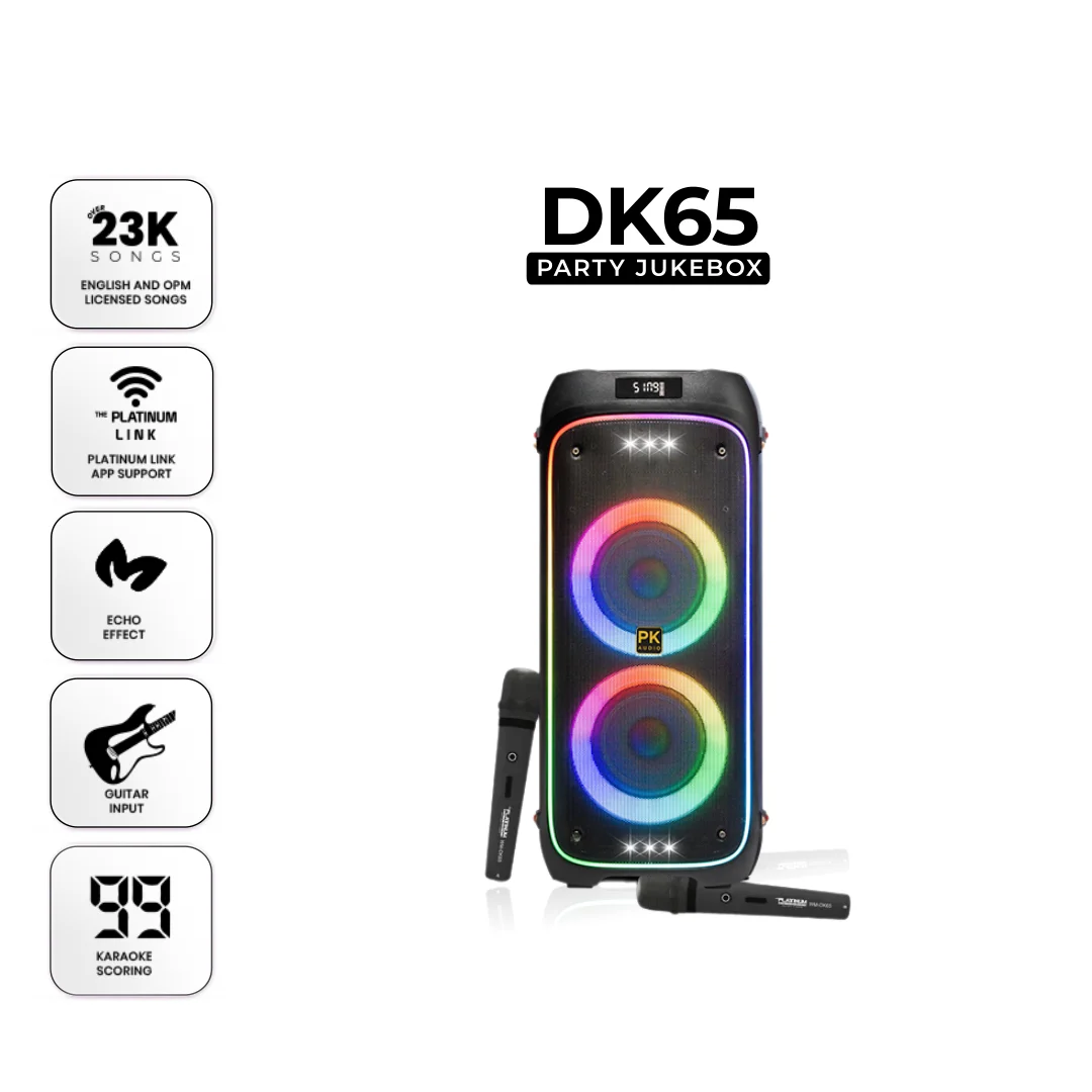DK65 Duo Karaoke Speaker with UHF Wireless Microphones and 6.5" Woofer - Image 2