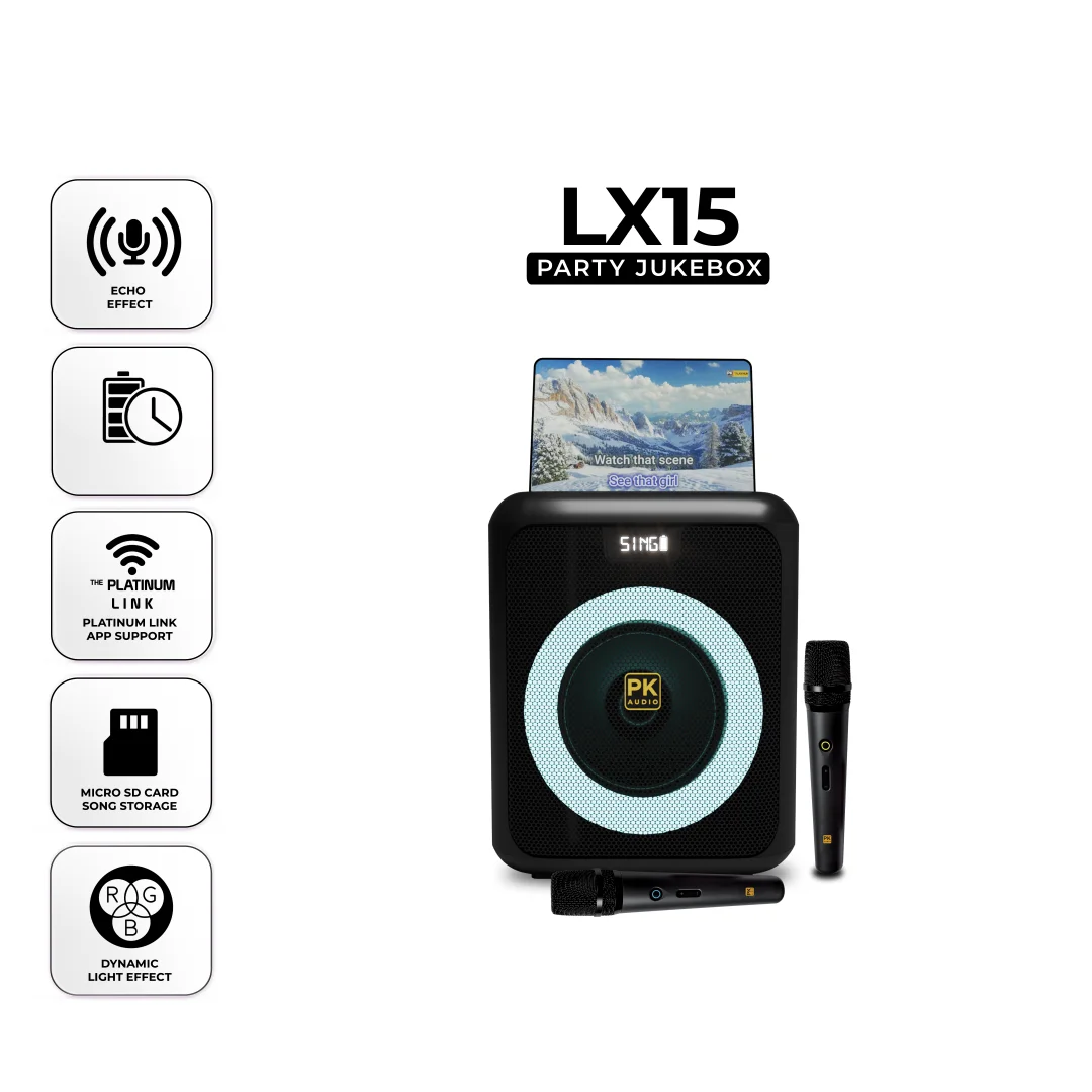 LX15 Karaoke Speaker with UHF Wireless Microphones 6.5" Woofer class LCD Karaoke Speaker - Image 3