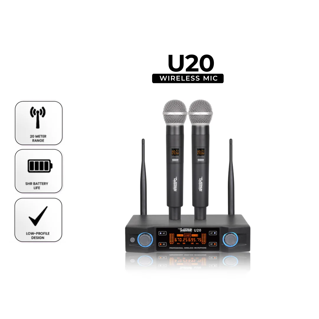 U20 2 CHANNEL UHF MICROPHONE - Image 2